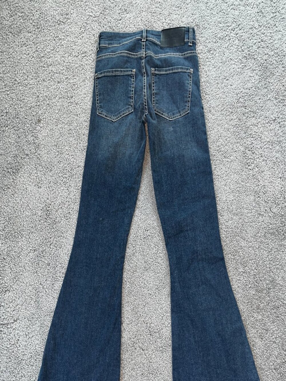 JADED LONDON Y2K Distressed Ripped Side Snap Skinny Flare Blue Denim Jeans - 25 - Picture 6 of 14